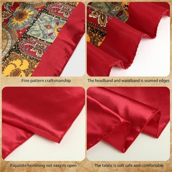 Pirate Costume Accessories Set Hat Bandana Sash Eye Patch Earring Necklace - Picture 6 of 8